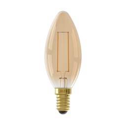 LED volglas Filament Kaarslamp 220-240V 3,5W 250lm E14 B35, Goud 2100K Dimbaar - Calex