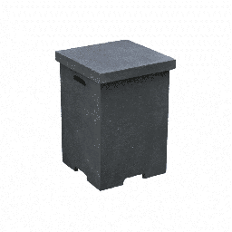 Elementi - Grote gasfles cover betonlook vierkant donkergrijs