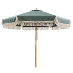 Houtstok parasol Normandië petrol Ø250 cm - Leen Bakker