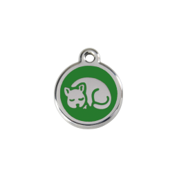 Kitten Green roestvrijstalen kattenpenning small/klein dia. 2 cm - RedDingo
