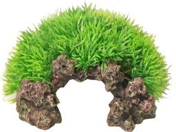 Plastic Green Moss op rots met uitstromer 16x8.5 cm - Gebr. de Boon