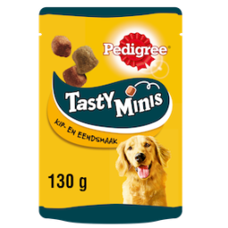 Tasty Minis Kip & Eend Bites 130g 1x6 dierensnack - Pedigree