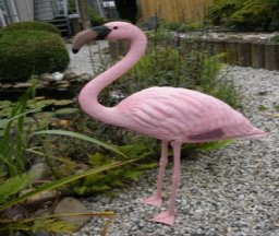 Vijverdecoratie flamingo 90cm