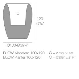 Vondom BLOW bloempot 100 x 100 x h. 120 cm-3