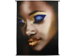 Wall Hanging Lady Make-Up Velvet Gold 140x170cm - HD Collection